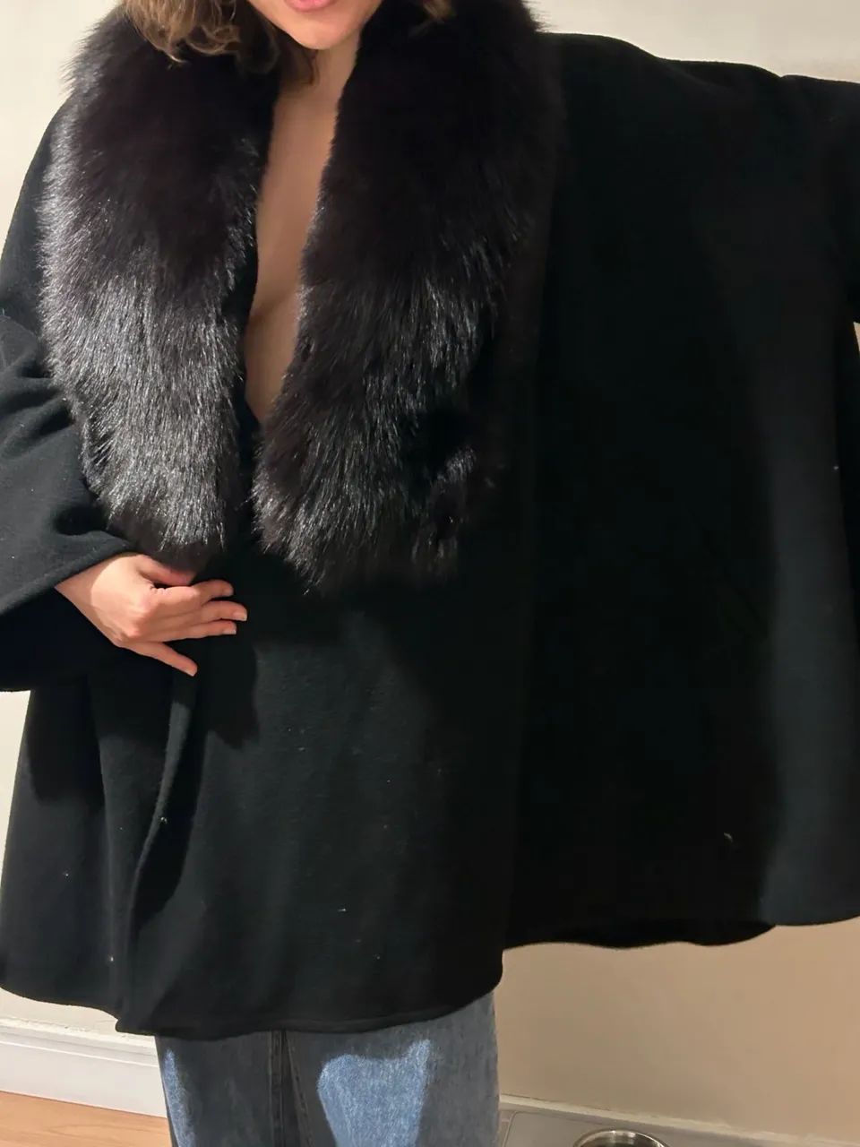 Casaco francês fur preto - peça vintage - Foto 3