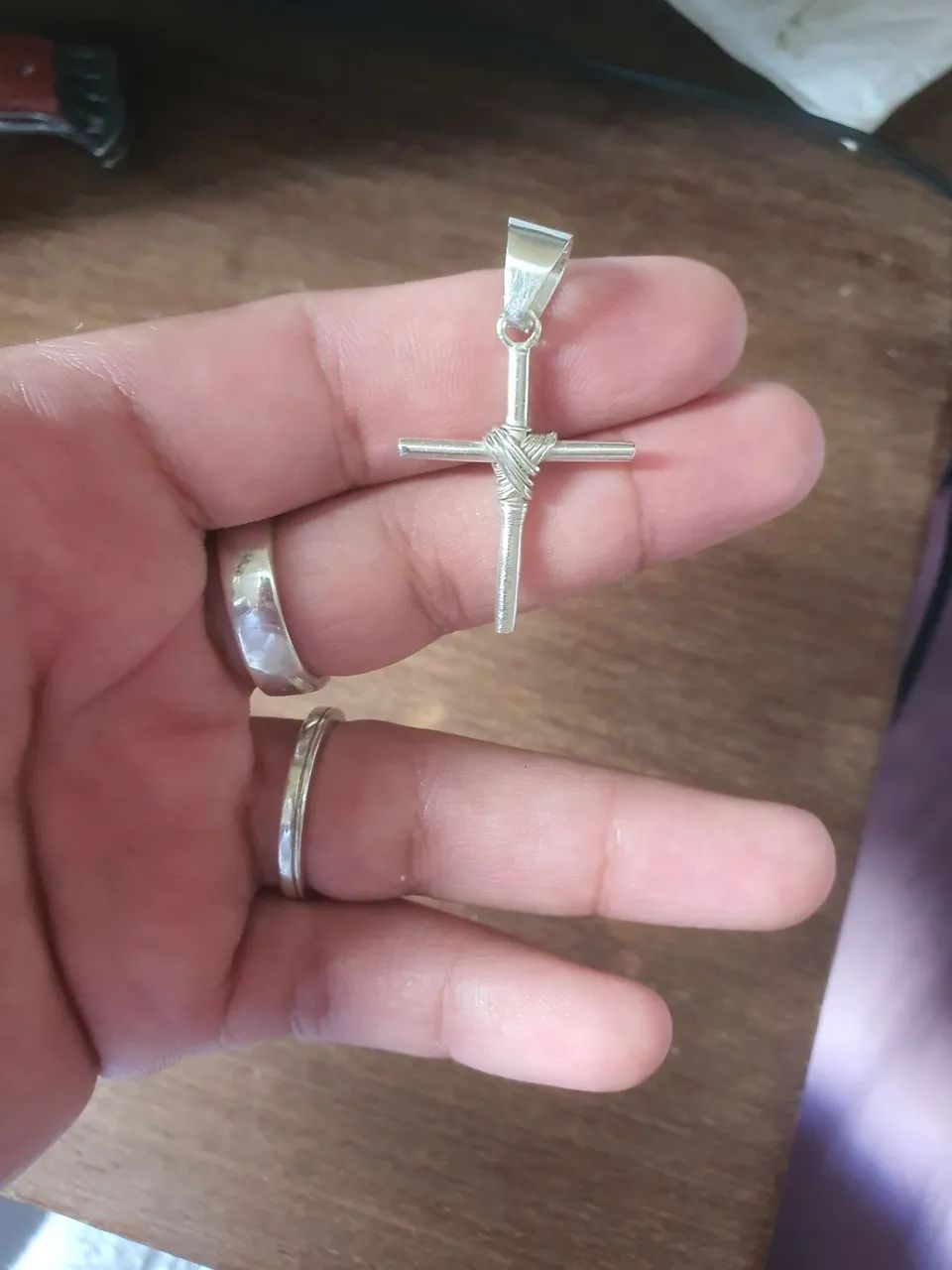 Crucifixo 100% prata 950k. - Foto 2