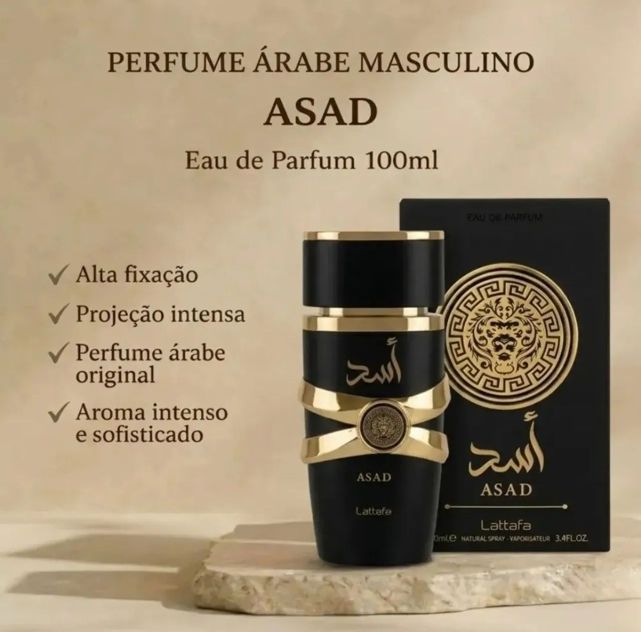 ASAD DE LATTAFA Eau De Parfum masculino, 100ml  - Foto 3