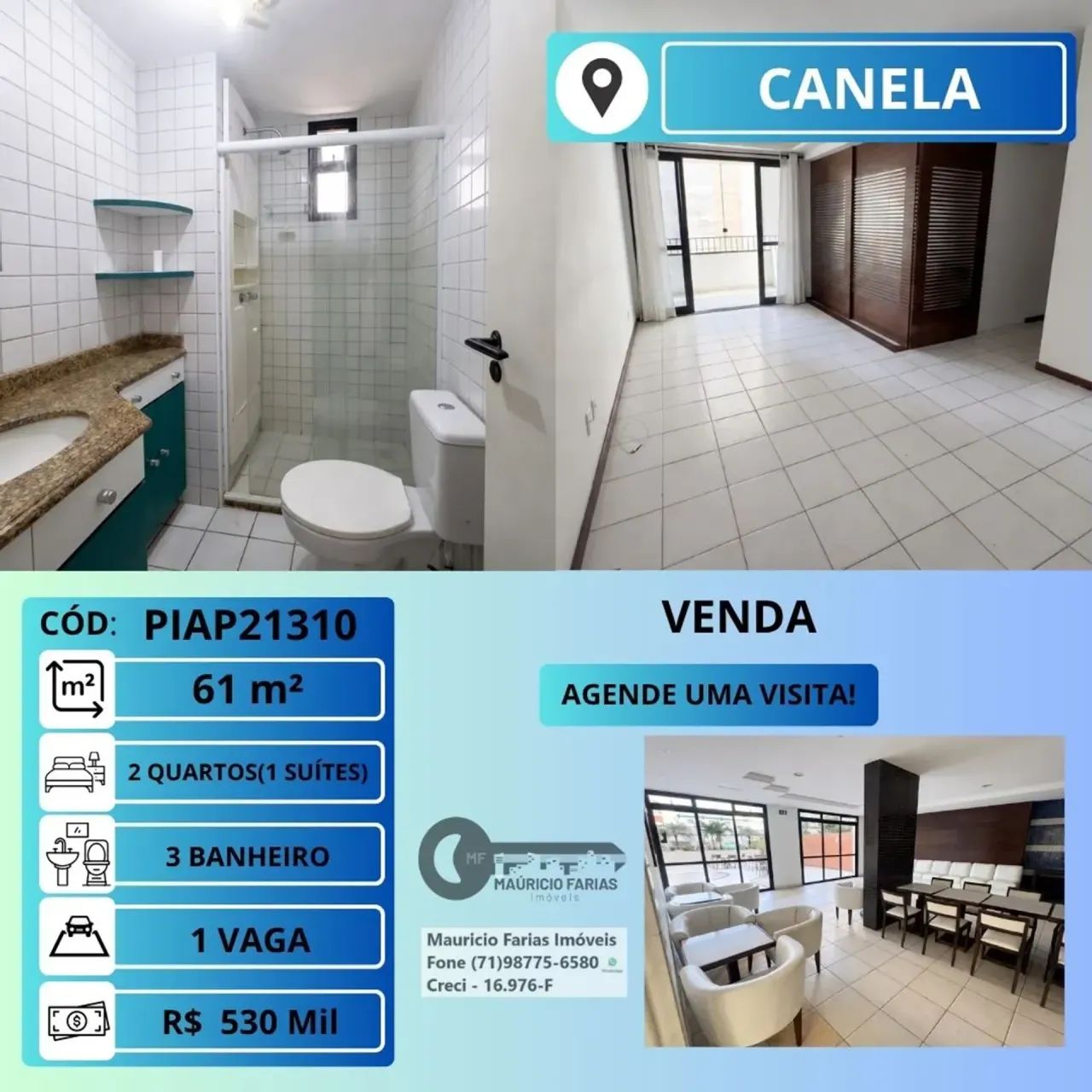APARTAMENTO 2 QUARTOS COM 1 SUÍTE E 61M² NO CANELA