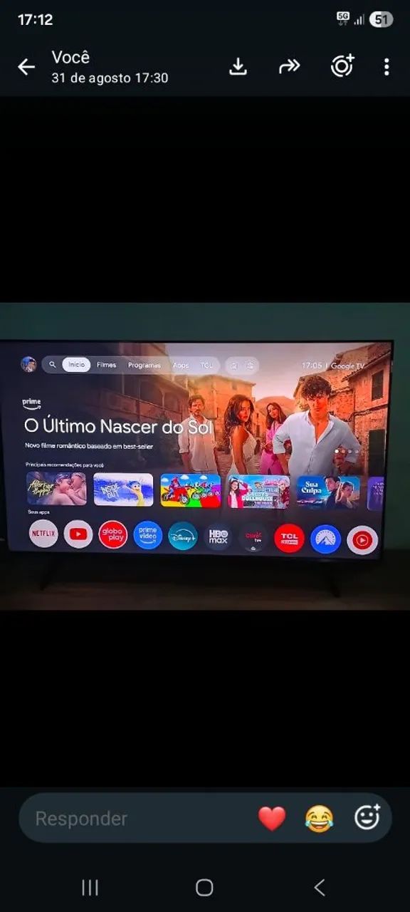Vendo TV 50 polegadas nova