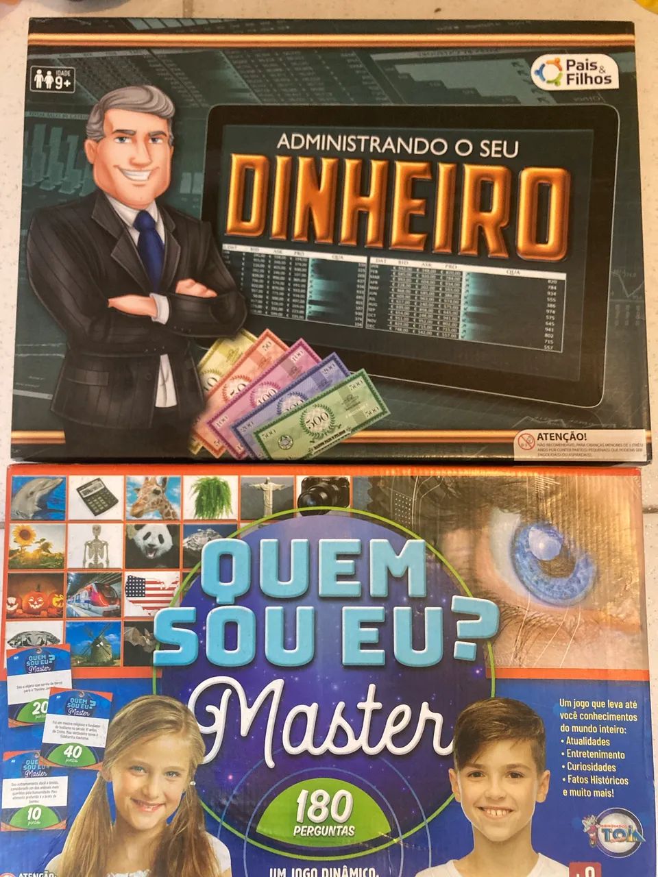 Jogos Administrando o seu dinheiro e Quem sou eu?