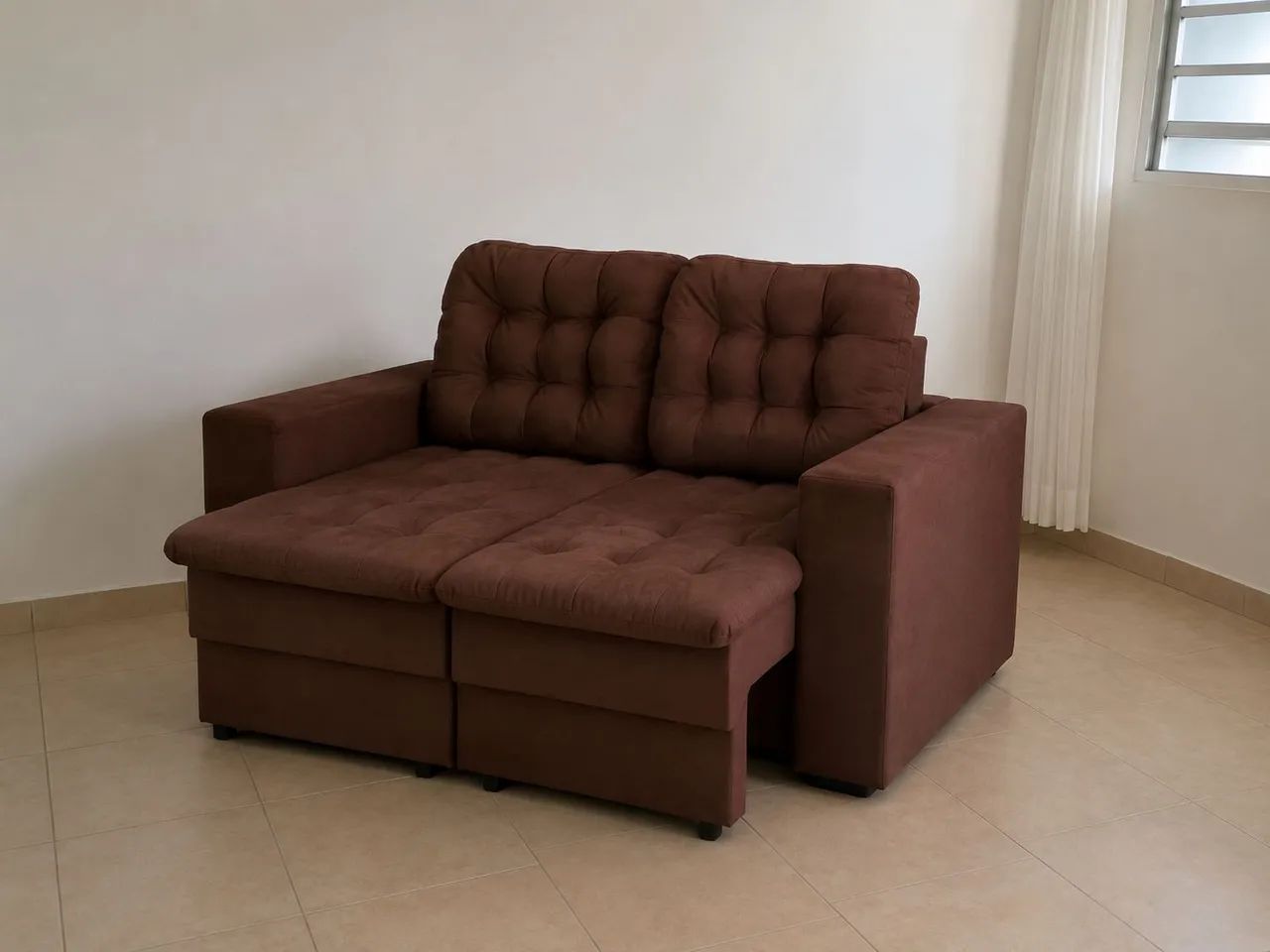 SOFÁ 2 LUGARES RETRÁTIL MARROM 