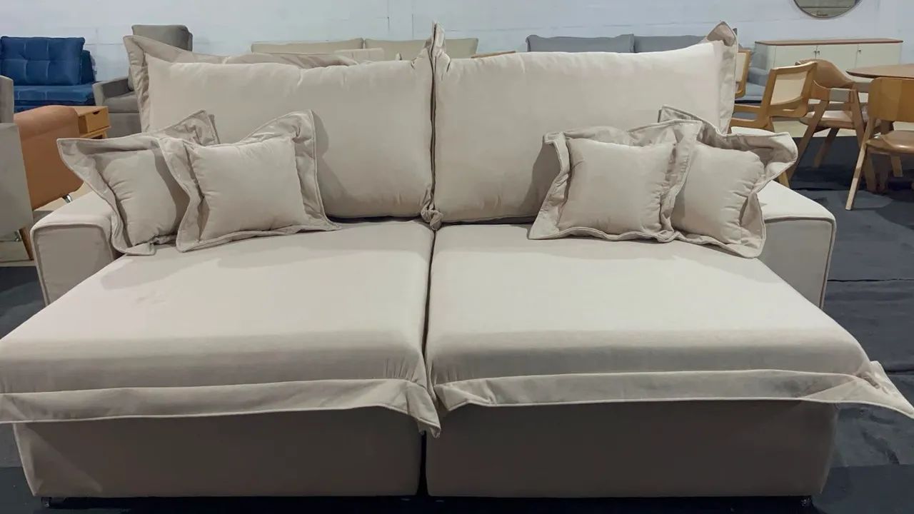 Promoção retrátil e reclinável sofá 2.90 Largura grande  - Foto 4