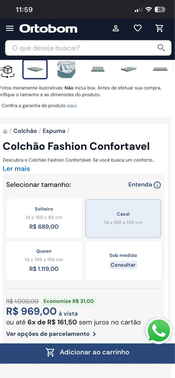 Colchão de casal ortobom - vai com a capa de brinde  - Foto 3
