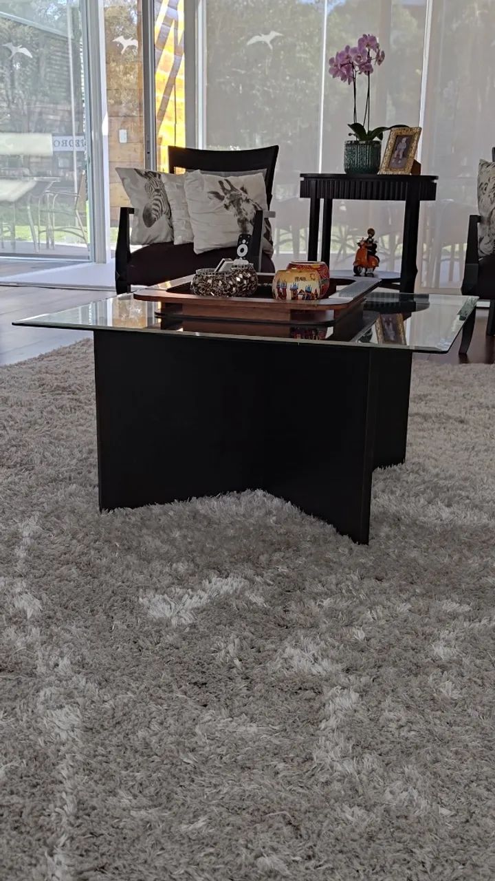 Mesa de centro madeira e vidro - Foto 3