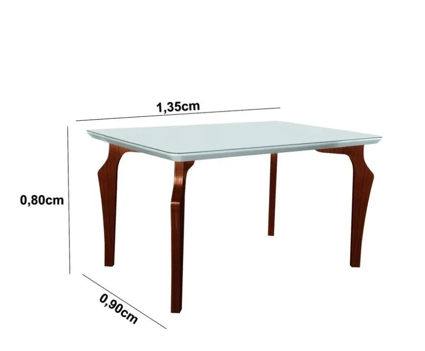 Conjunto Sala de Jantar Mesa Tampo Vidro/MDF com 4 Cadeiras  - Foto 3