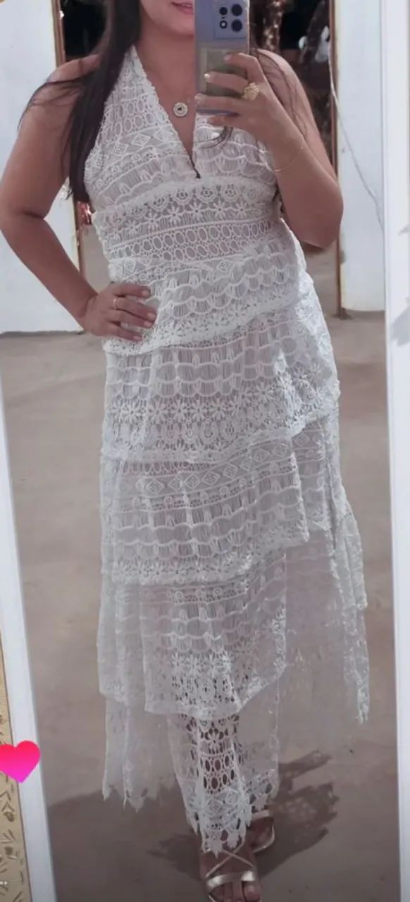 Vestido branco com renda