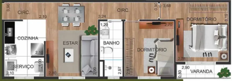 PLANTA 53m²