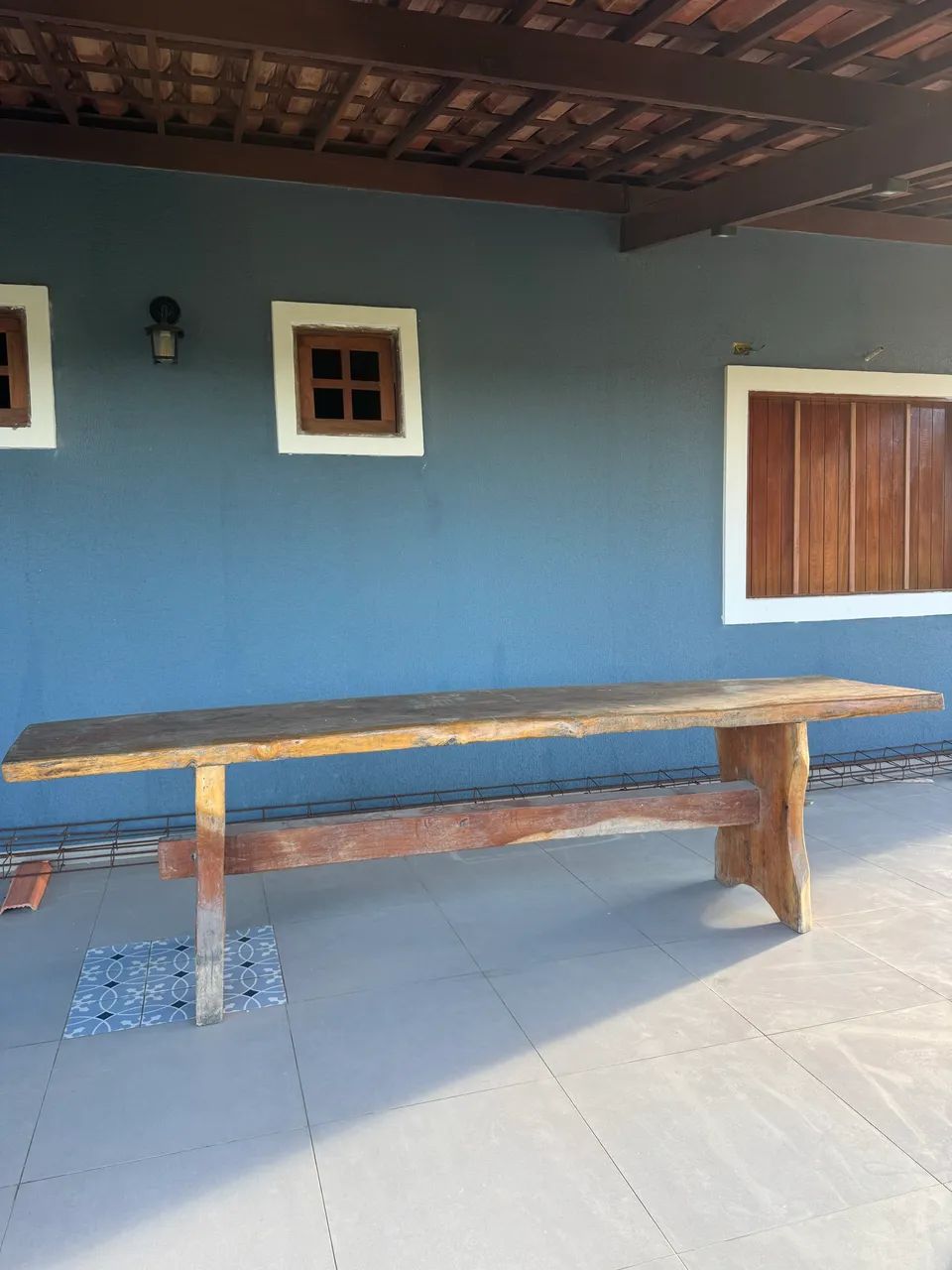 Mesa Rústica de Madeira Jaqueira Maciça - 2,95 Metros - Foto 5