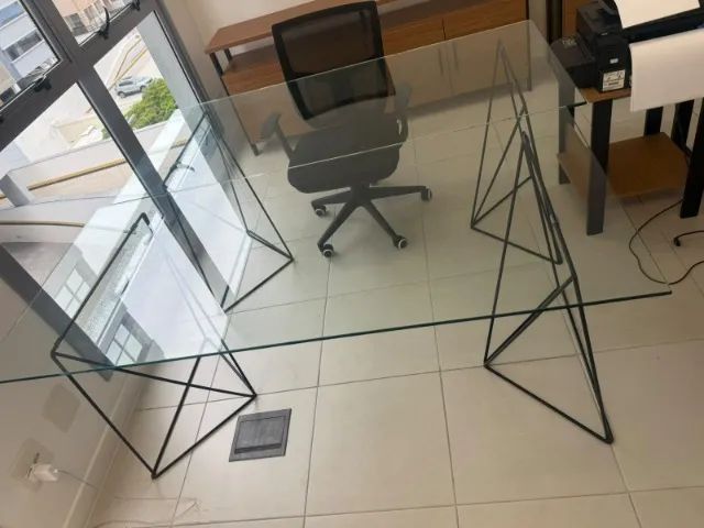 Mesa de escritório de vidro - Foto 4