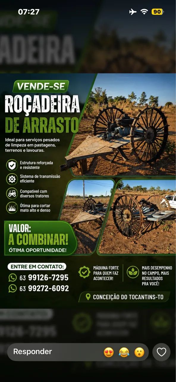 Produto para tratores. Roçadeira 