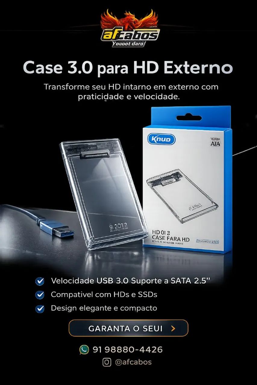 Case para HD USB 3.0