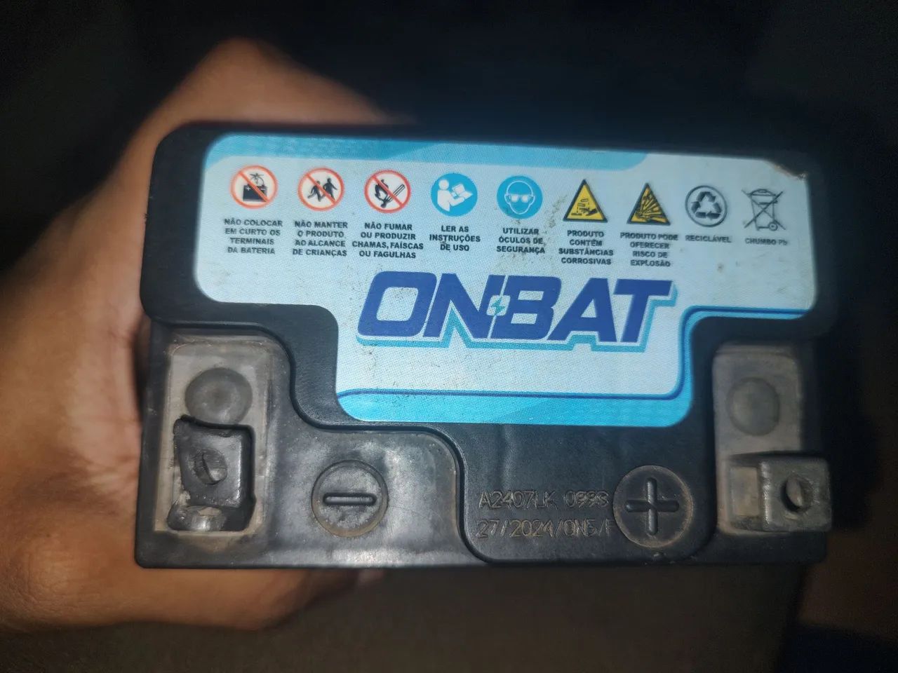 Bateria de moto onbat 5AH nova - Foto 2