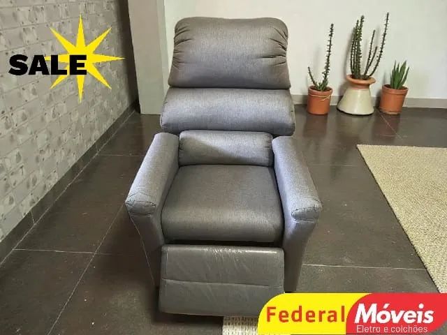 Poltrona linha cinza e bege suporta até 110kg ENTREGAMOS HOJE 