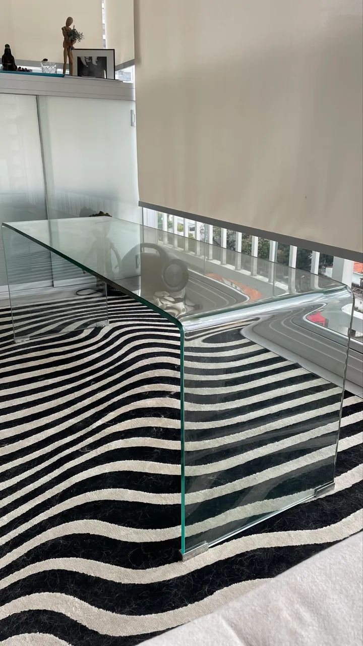 mesa de centro tok stok vidro temperado