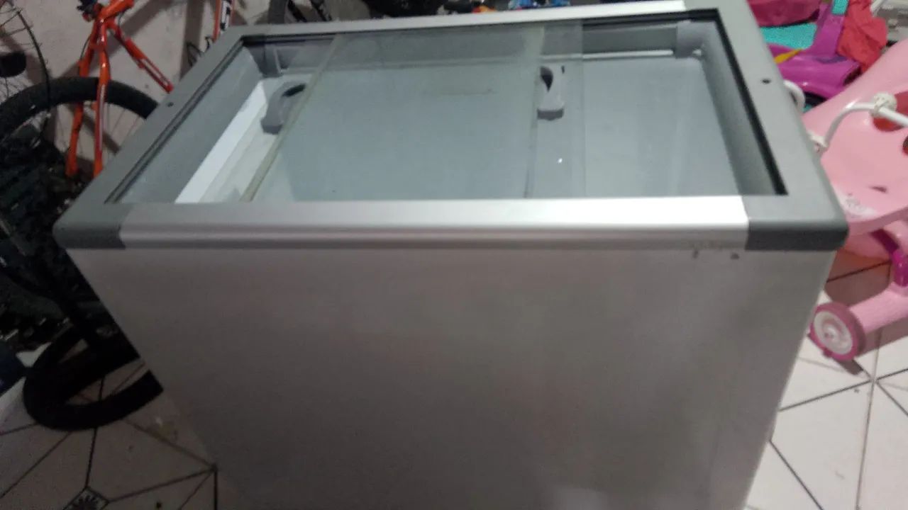 Freezer tampa de vidro 