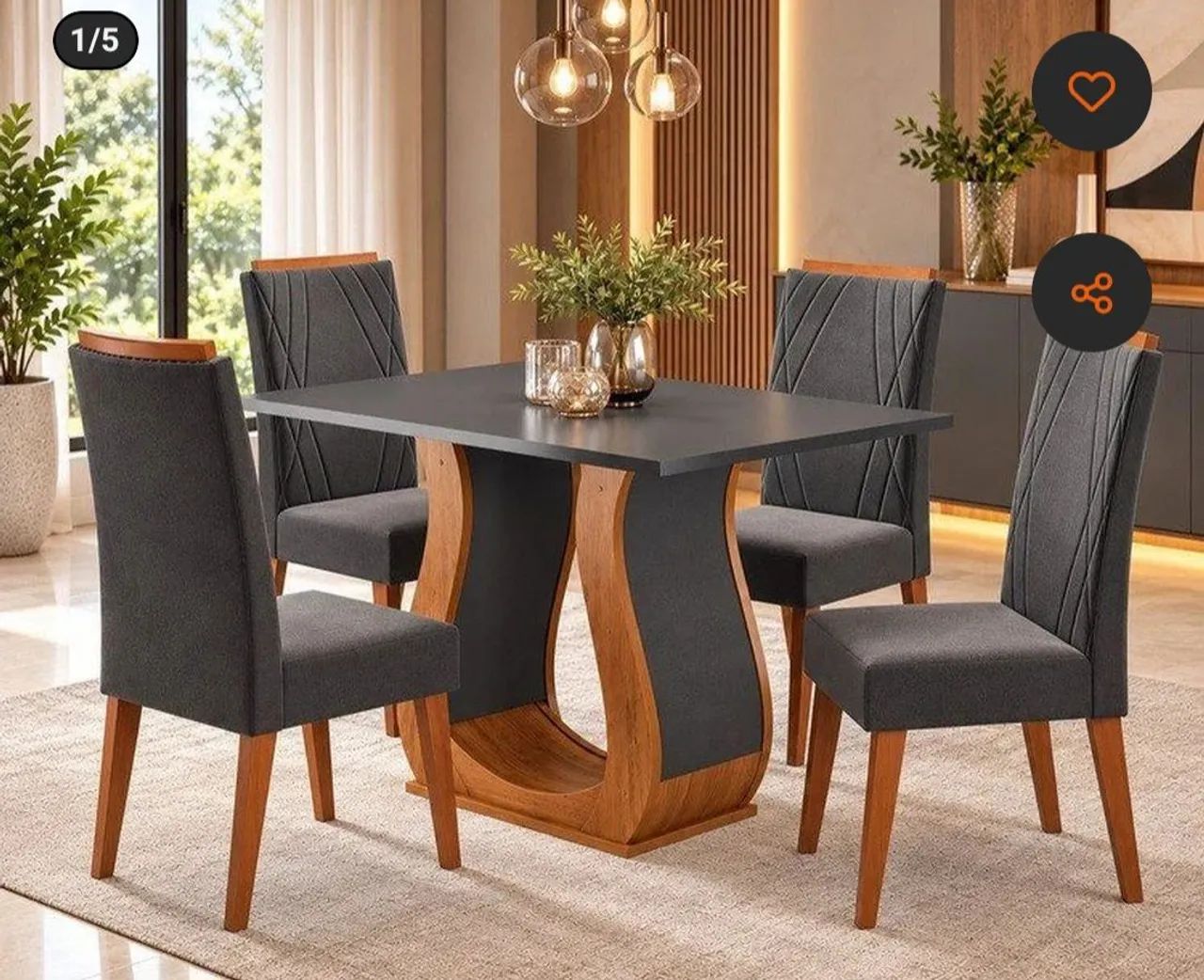 Conjunto Mesa de Jantar 4 Cadeiras - Foto 3