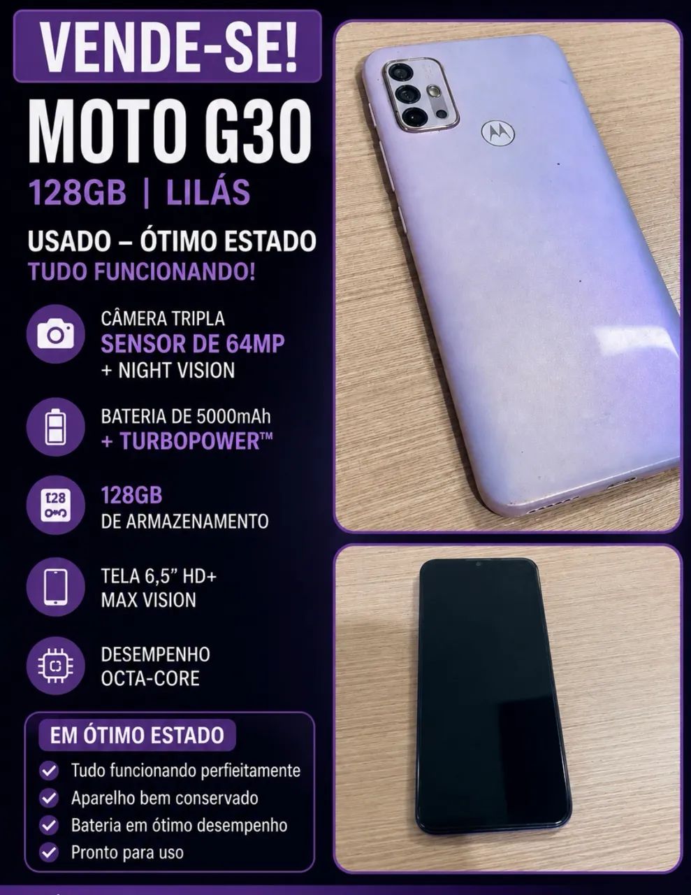 Moto G30- 128g em ótimo estado   - Foto 4