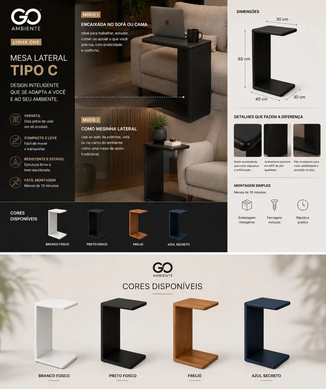Mesa lateral tipo C