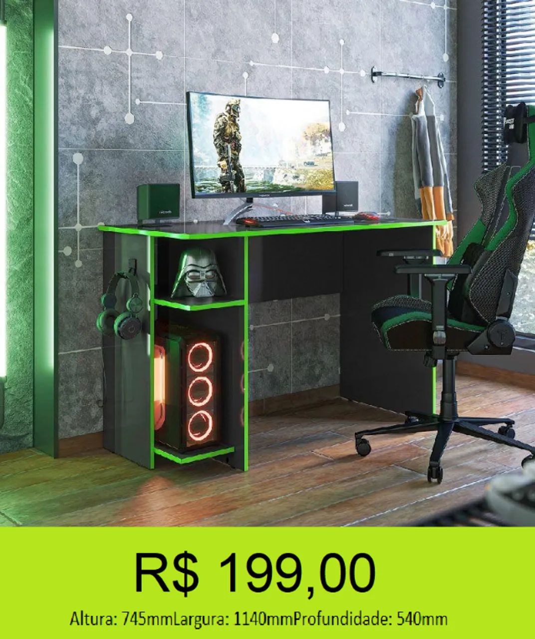 Escrivaninha de escritório gamer  - Foto 2