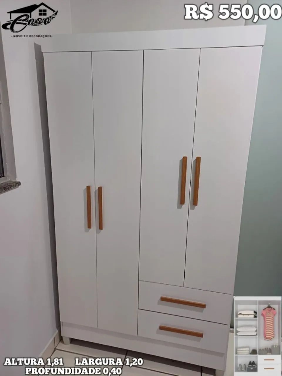 GUARDA ROUPA DE SOLTEIRO R$ 550,00