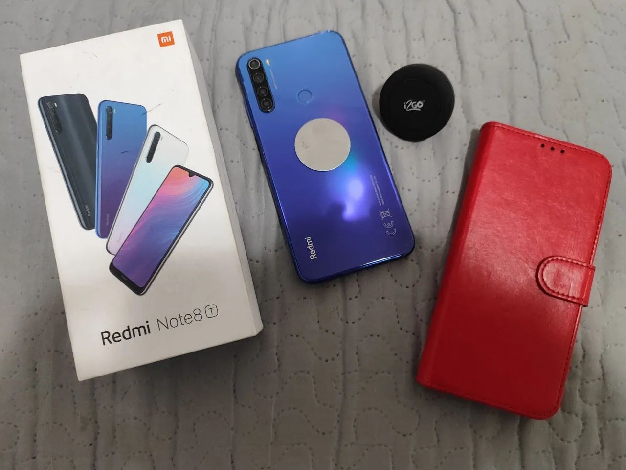 Redimi note 8 com caixa e 2 capinhas carteira. - Foto 2