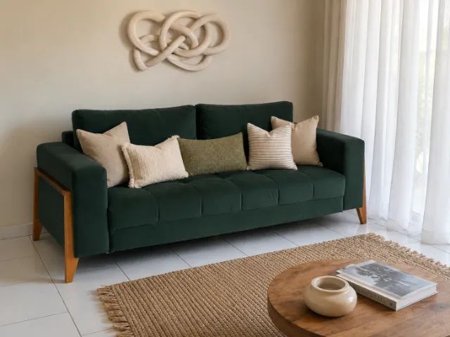 Sofá Verde de Sala de Estar - Foto 3