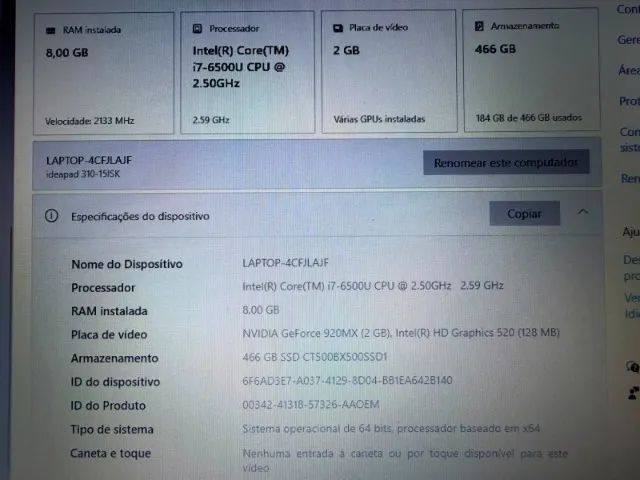 Notebook Lenovo IdeaPad 310-15ISK - Foto 3