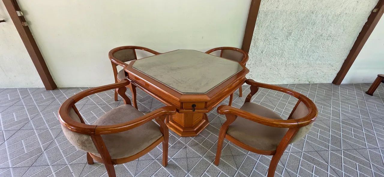 Mesa de jogos com 4 cadeiras Vintage 