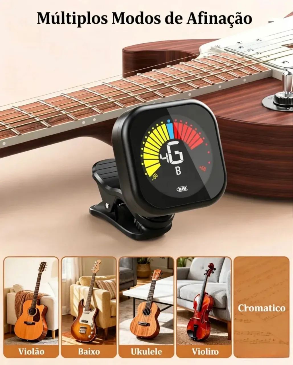 Afinador recarregável Cherub WST670 novo - Instrumentos musicais