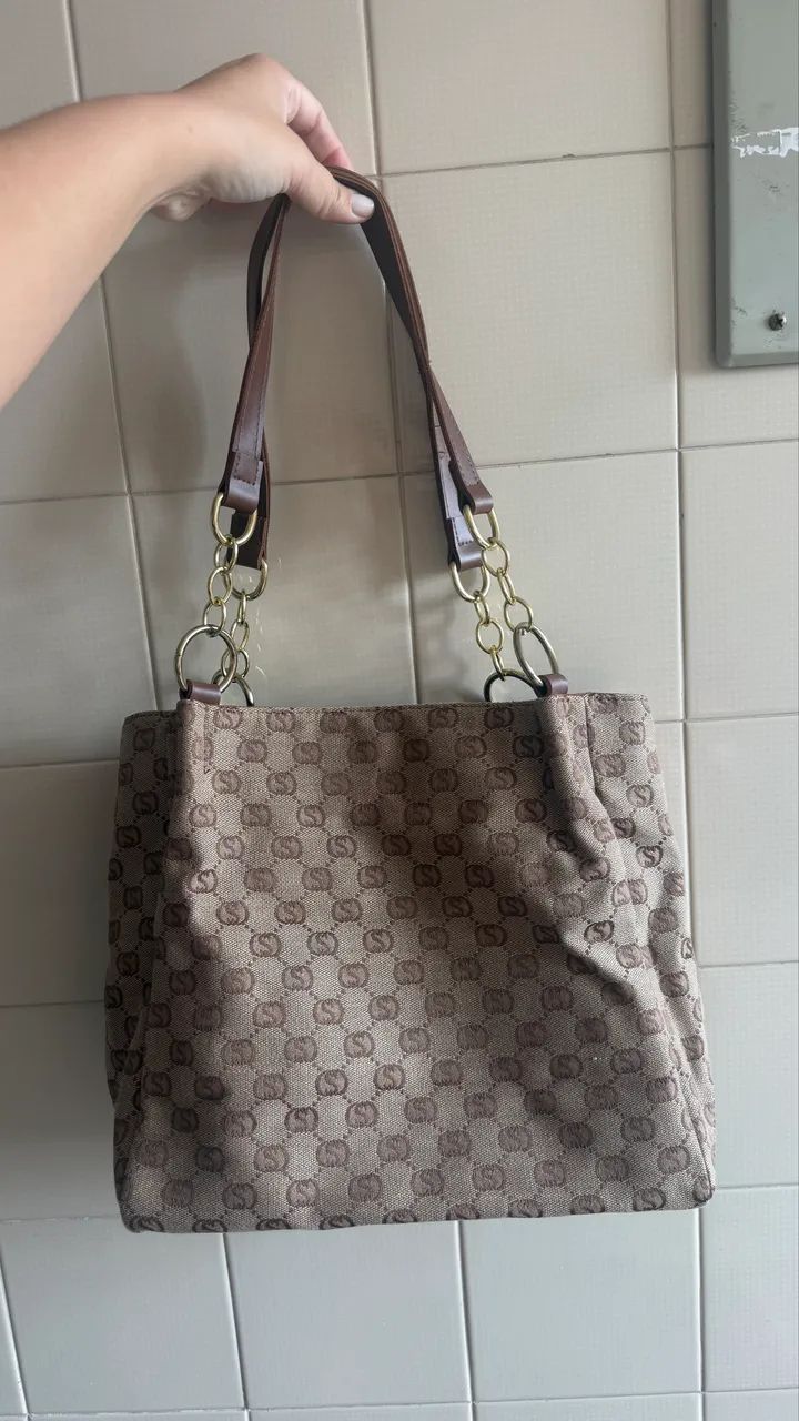 BOLSA MEDIA MARROM NUNCA USADA