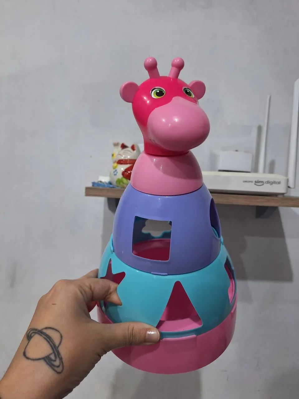 Brinquedo de bebê girafa com blocos completa  - Foto 3