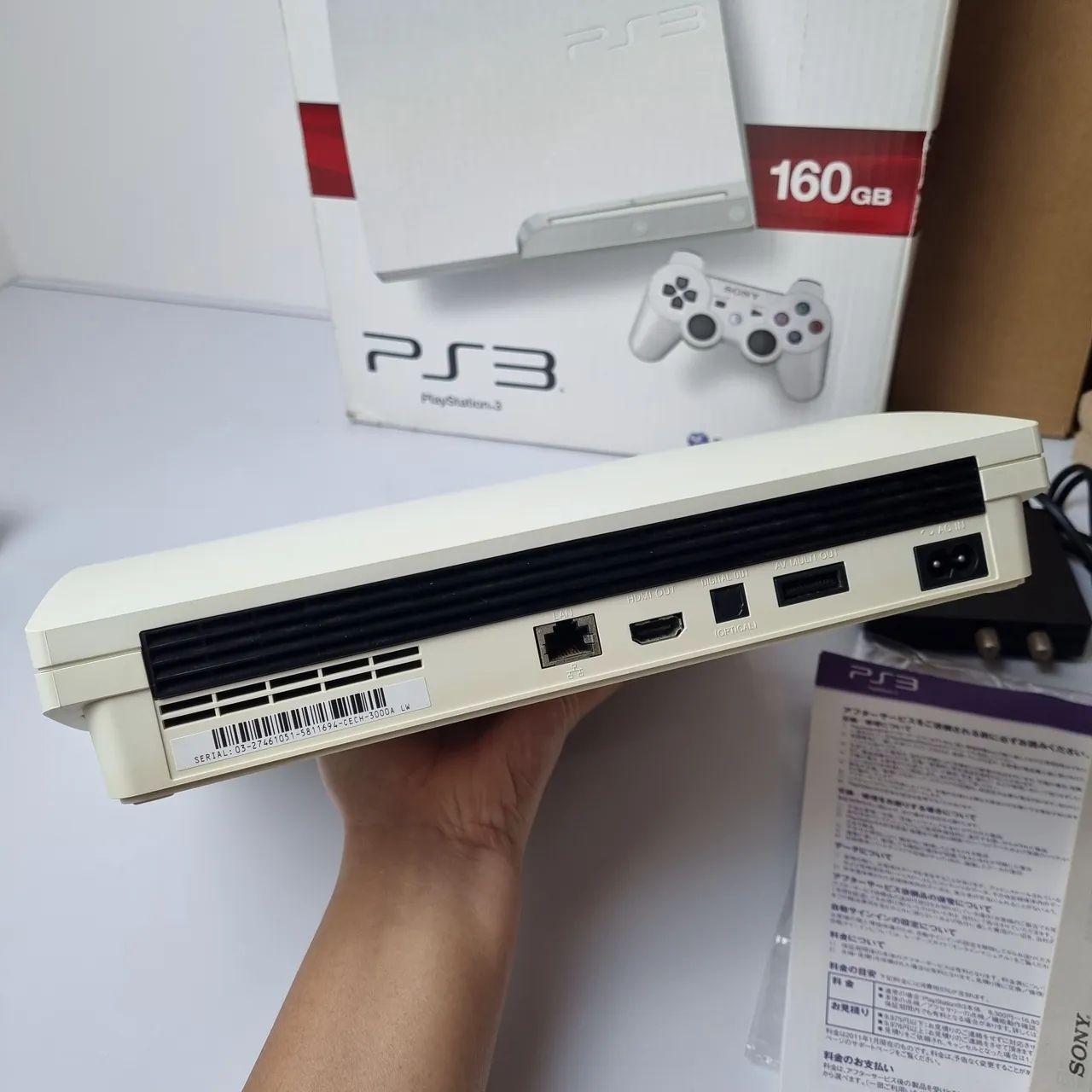 487- CONSOLE PS3 SLIM BRANCO JP- DESBLOQUEADO - Foto 4