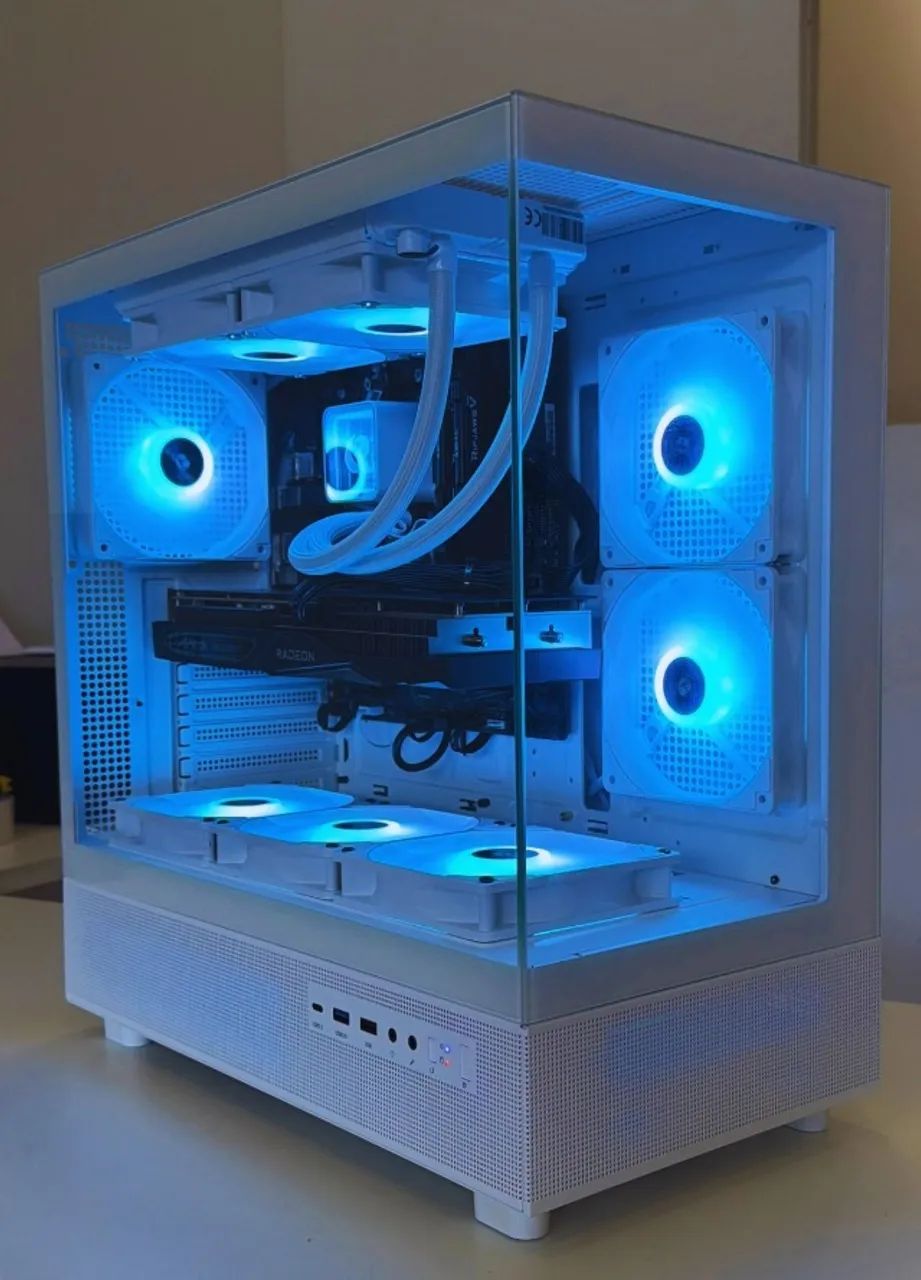 ホワイト デスクトップパソコン ゲーミングPC 自作PC Win11/Ryzen7/メモリ32GB/RX480/M.2 メッシュ Radeon AMD Windowsデスクトップ