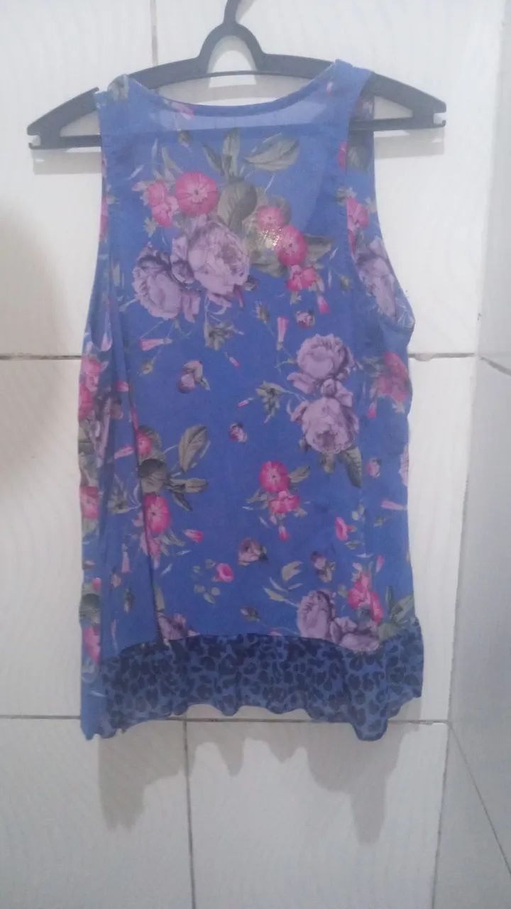 Camisa Regata Estampas Floral Feminina G  - Foto 2