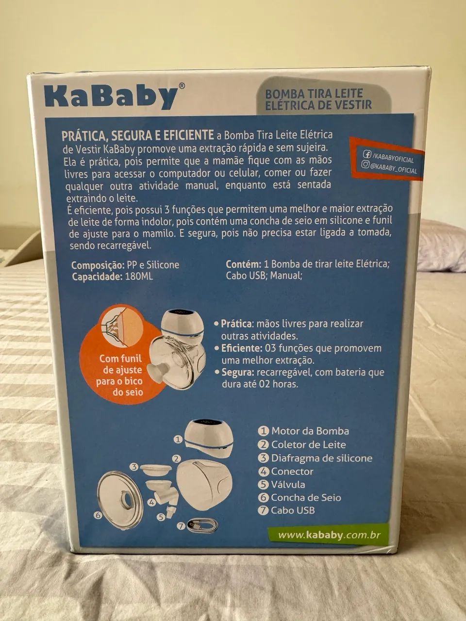 Bomba Tira Leite Elétrica de Vestir KaBaby (Completa, na Caixa) - Foto 3