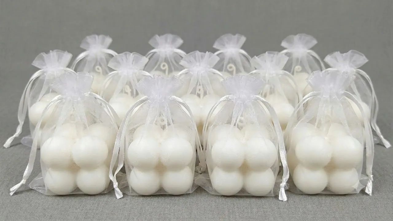 Kit 10 Velas Mini Bubbles Aromáticas - Lembrancinhas  - Foto 3