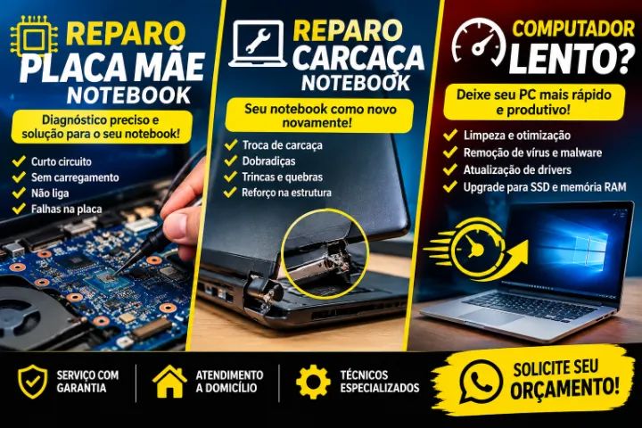 Reparo placa mãe notebook/ reparo carcaça notebook/ computador lento !