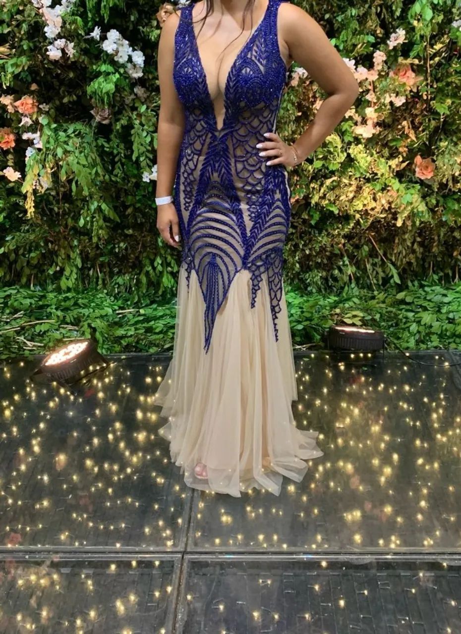 Vestido azul brilhante  - Foto 2