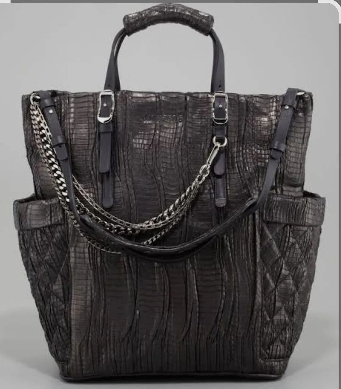Bolsa tote JIMMY COOL PYTHON  pele de cobra preta original