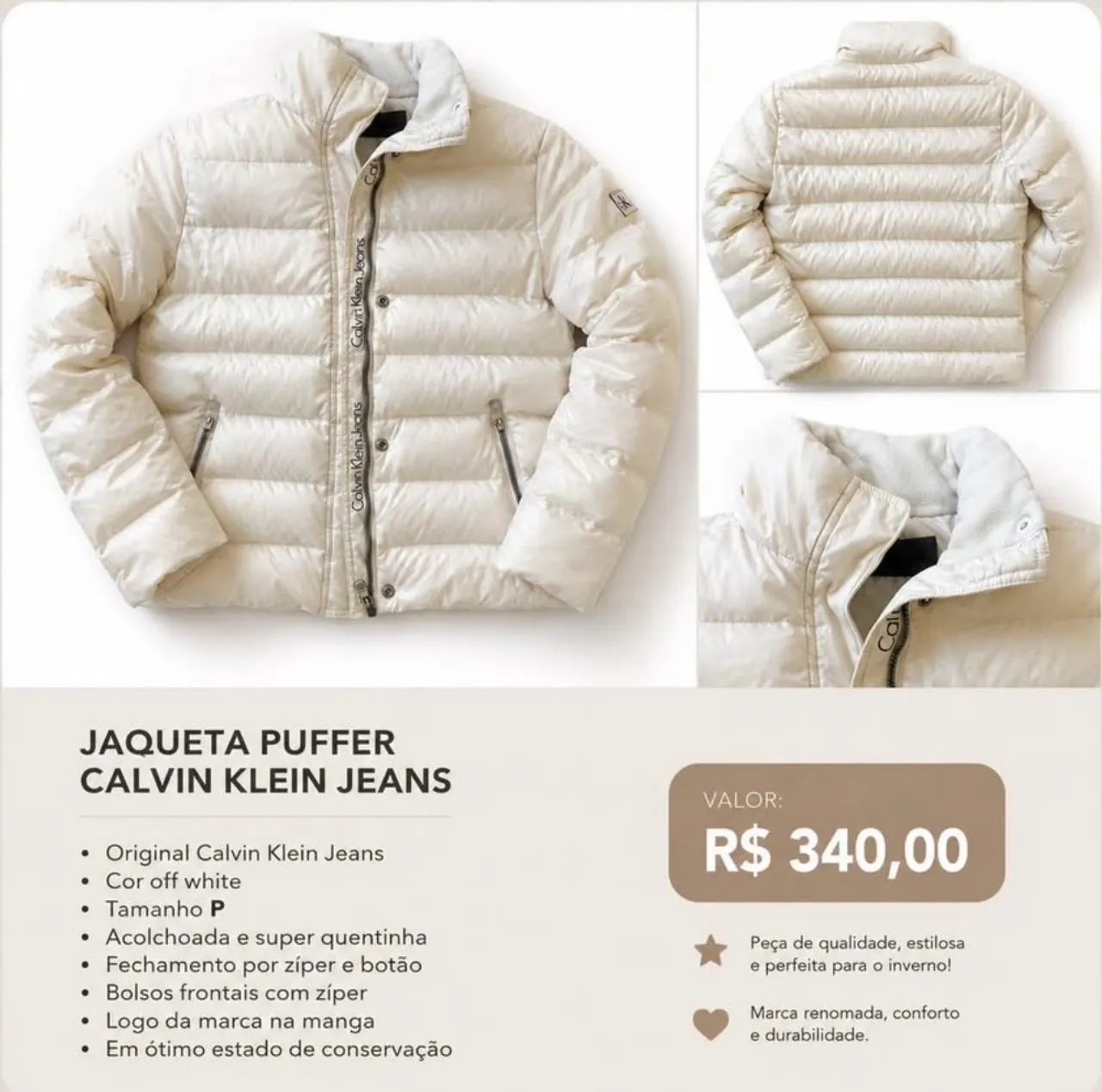 Jaqueta Puffer Calvin Klein