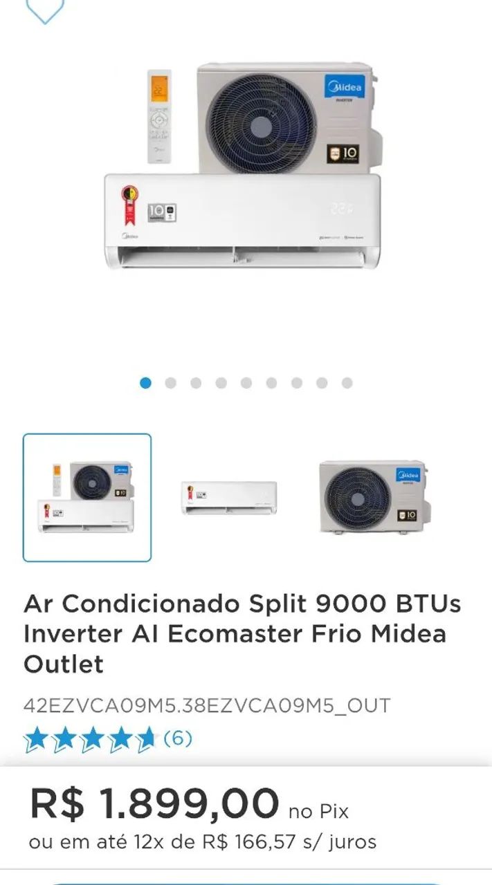 Ar condicionado Midea 9k inverter  - Foto 4