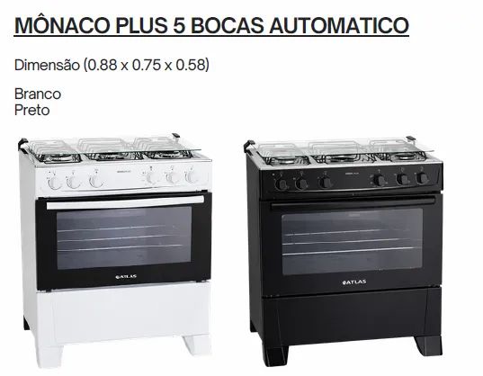 Fogão Monaco Plus 5B novo