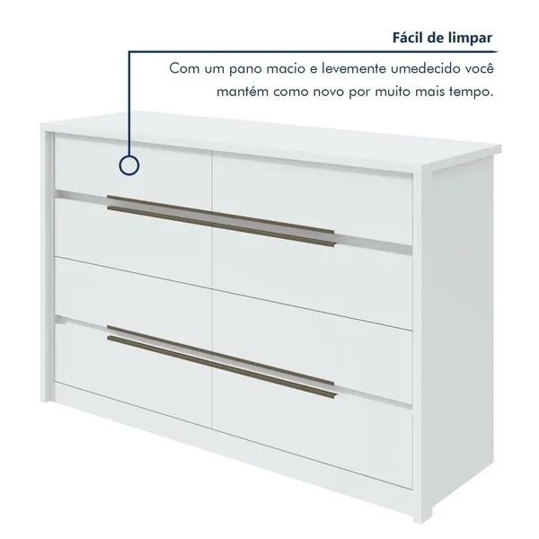 Cômoda Urban com 8 Gavetas e Design Moderno