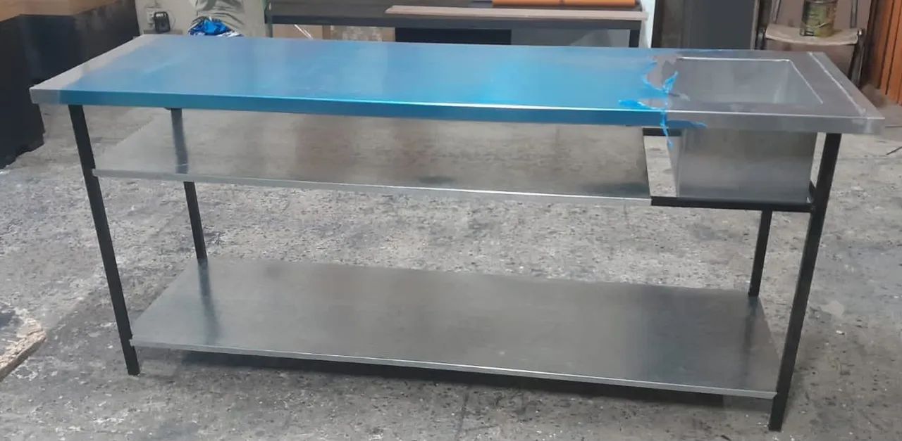 Pia Inox com dois tampos