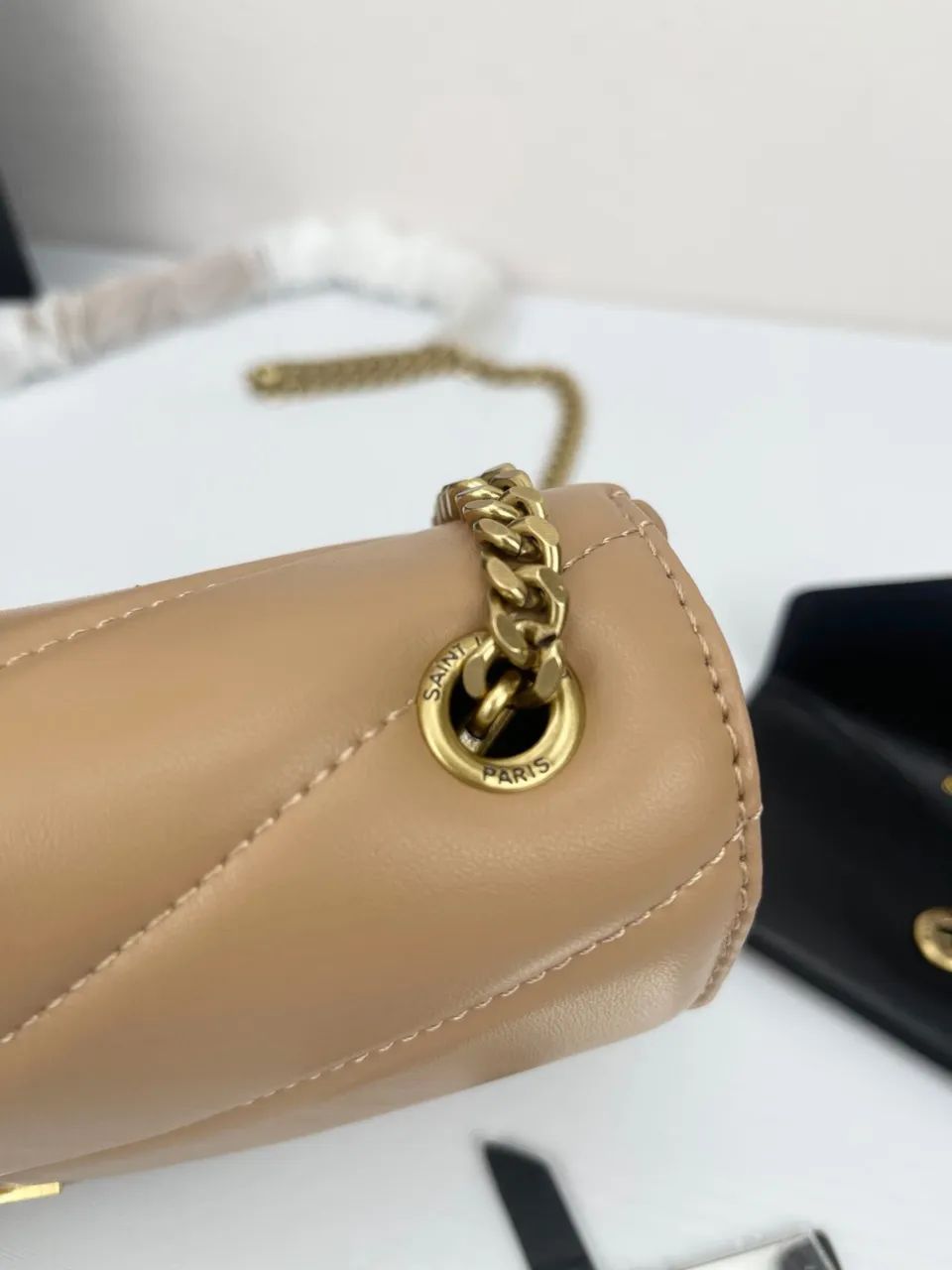 Bolsa em couro YSL Bege - Foto 4