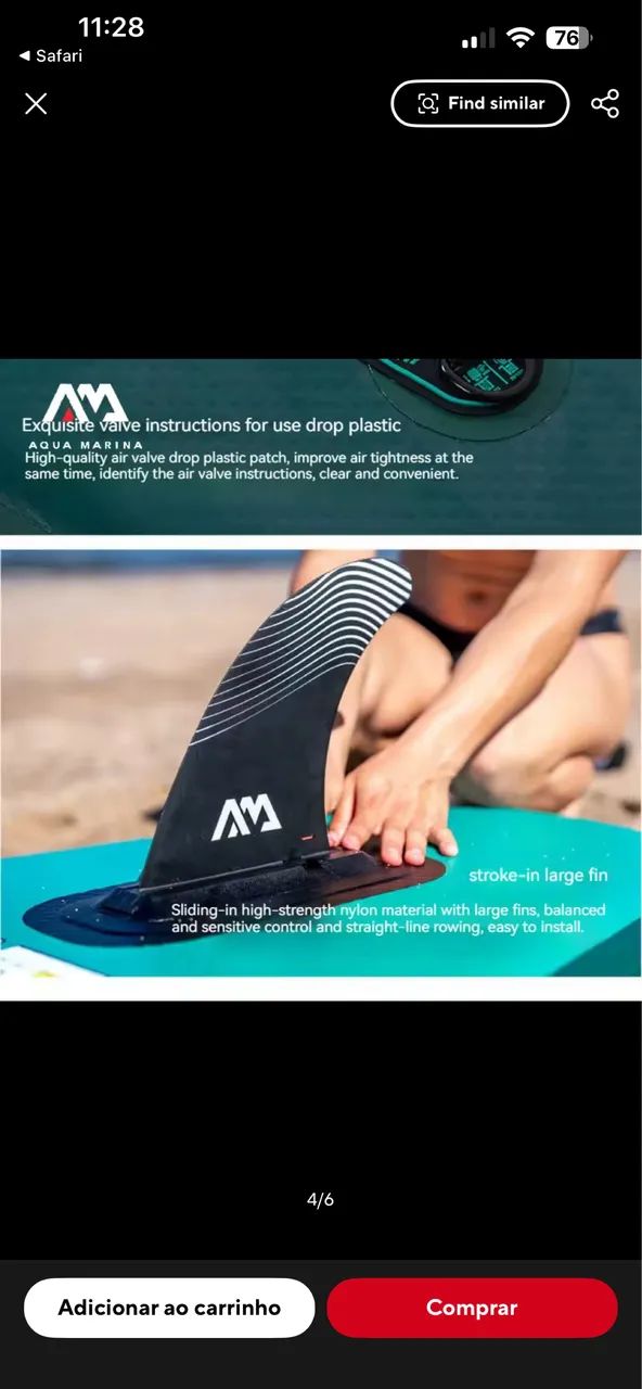 Prancha de Stand Up Paddle Inflável AQUA MARINA BREEZE - Foto 3