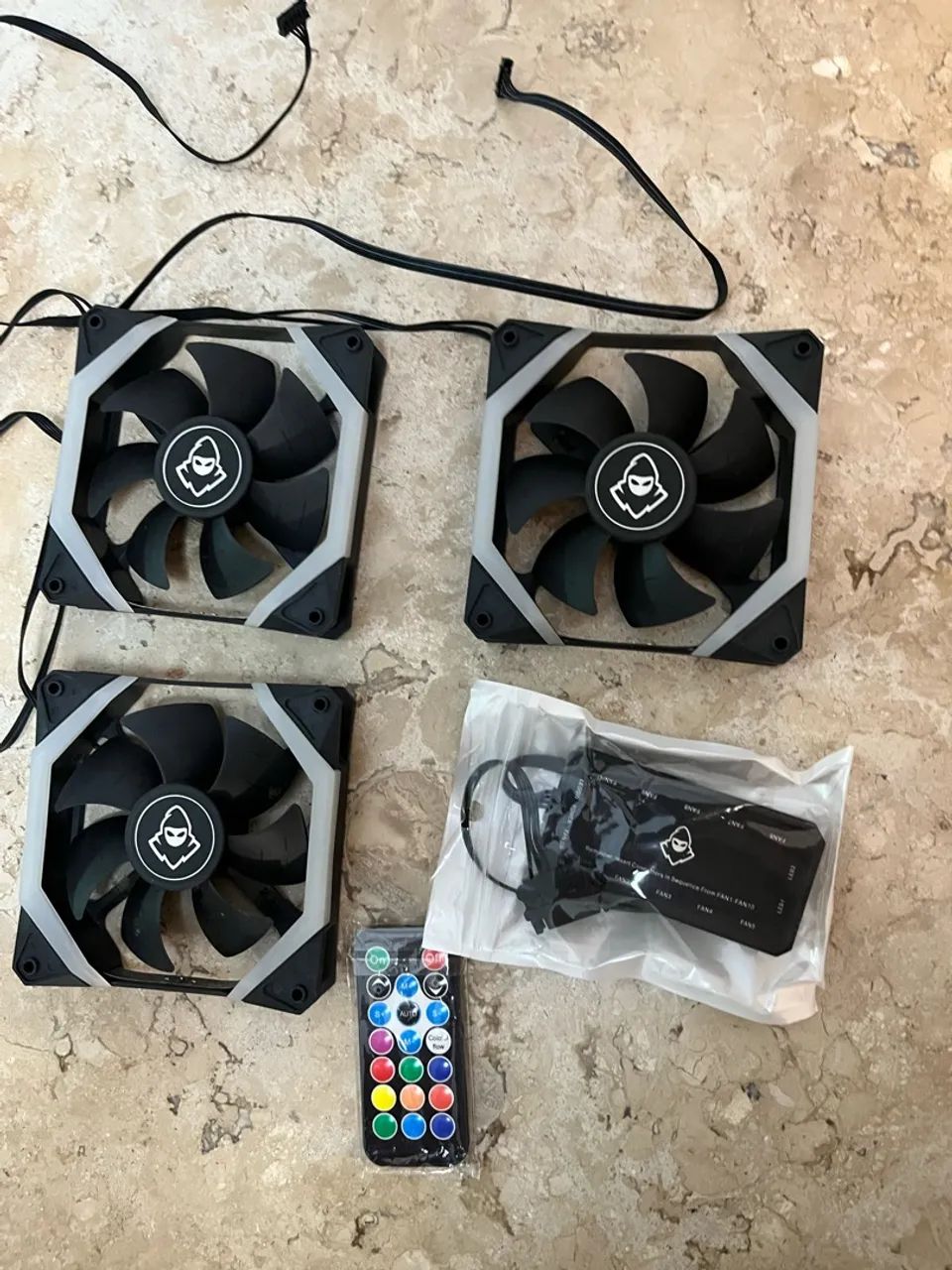 Kit fans e controladora rgb