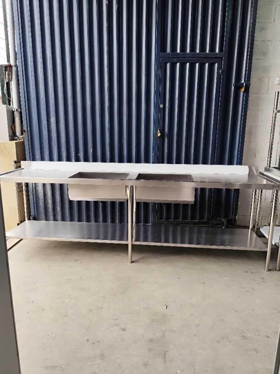 Conjunto de lavagem em inox com dois bojos, comprimento 1,80m  - Foto 2